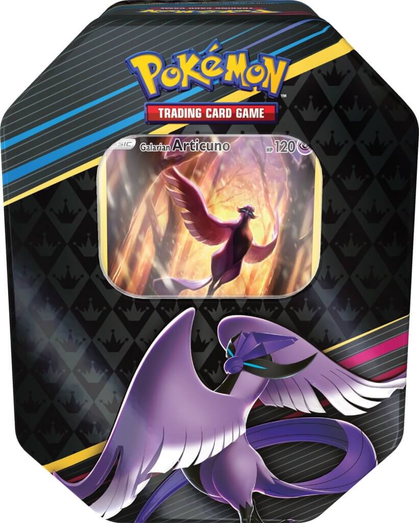 POKÉMON TCG Crown Zenith Tin Galarian Articuno, Zapdos, & Moltres