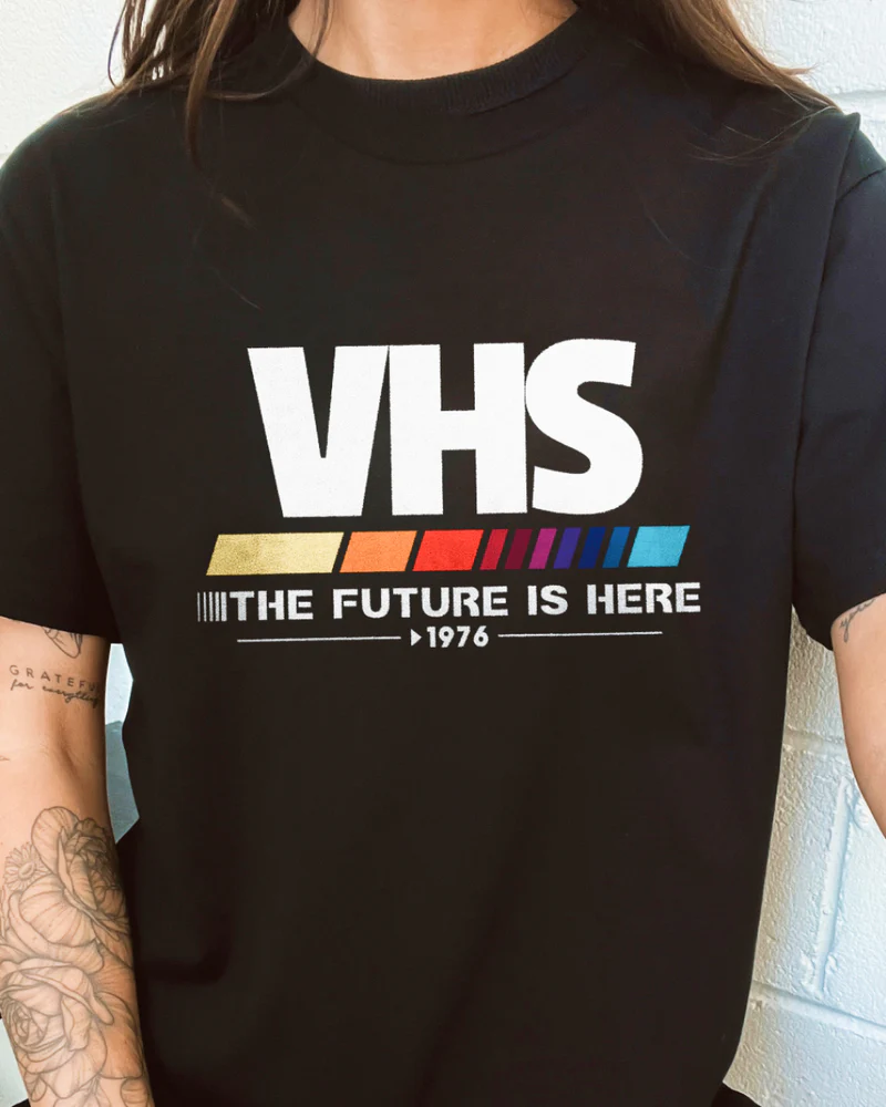 VHS The Future is Here 1976 T-Shirt - Image 5