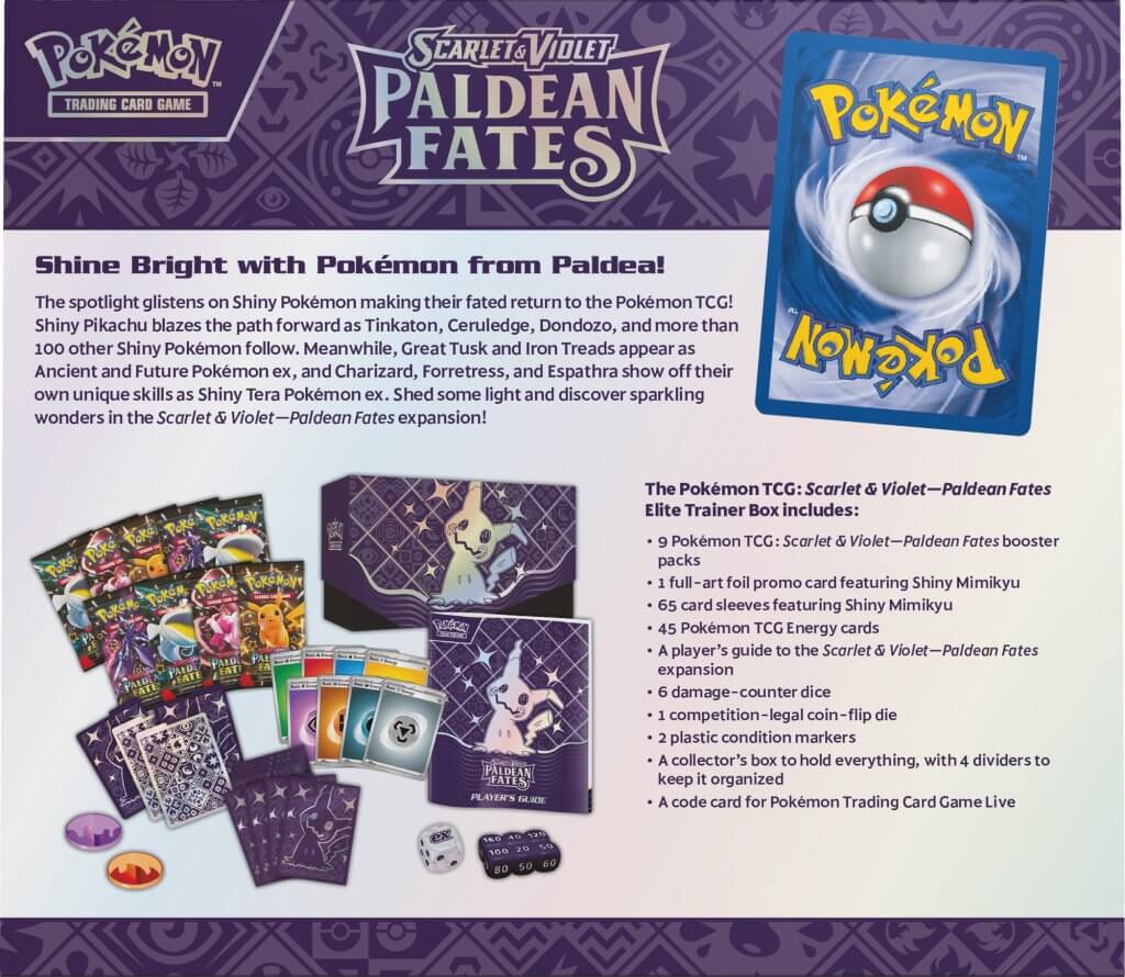 POKÉMON TCG Scarlet & Violet 4.5 Paldean Fates Elite Trainer Box - Image 4