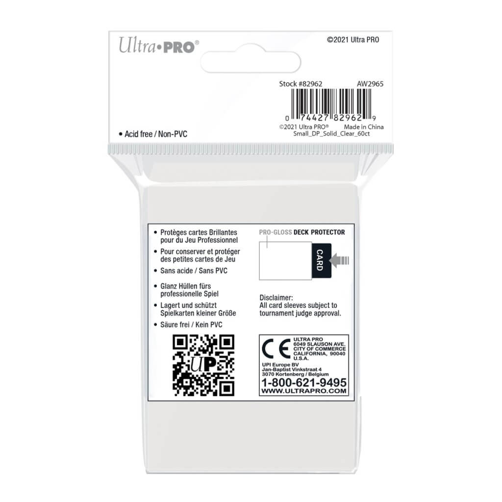ULTRA PRO PRO-Gloss 60ct Small Deck Protector® sleeves - Clear - Image 2