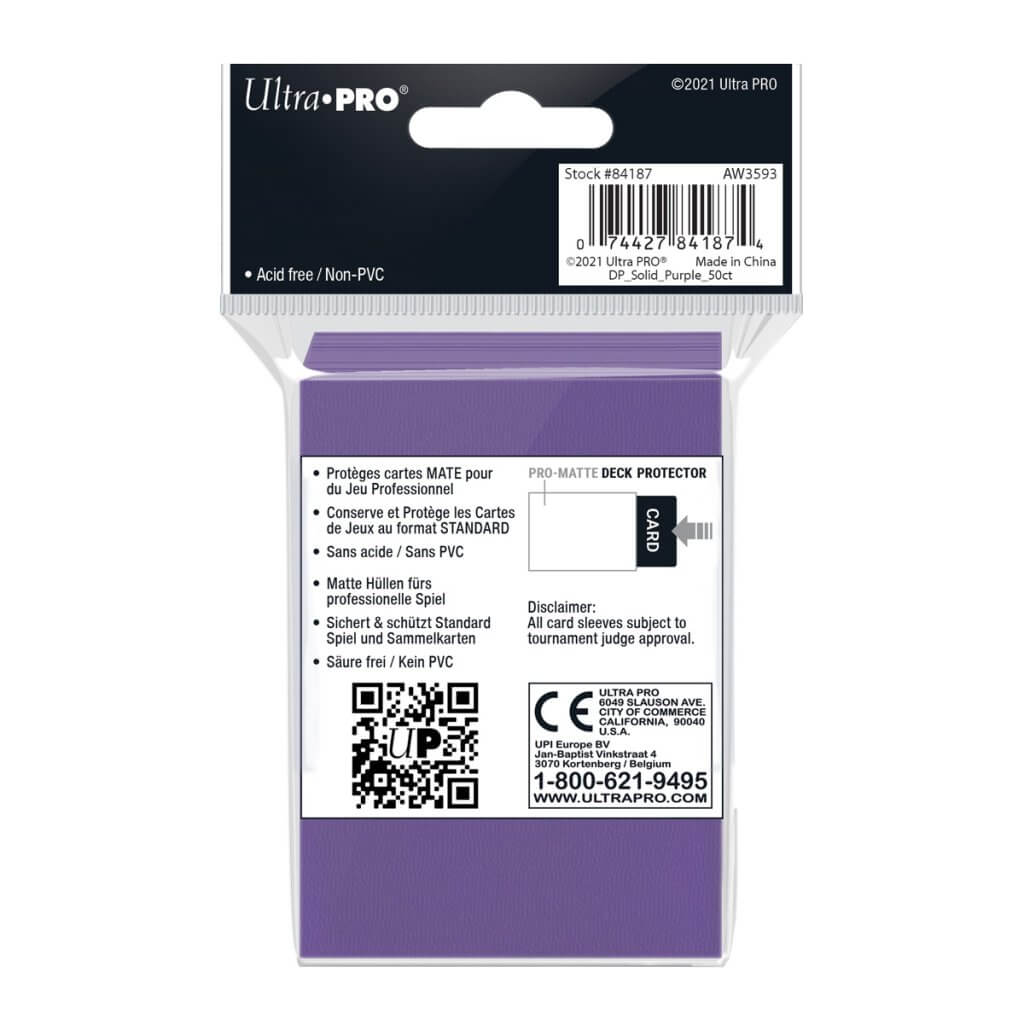 ULTRA PRO PRO-Matte - Deck Protector Sleeves Purple 50ct - Image 3