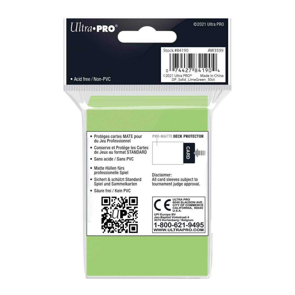 ULTRA PRO PRO-Matte - Deck Protector Sleeves Lime Green 50ct - Image 3