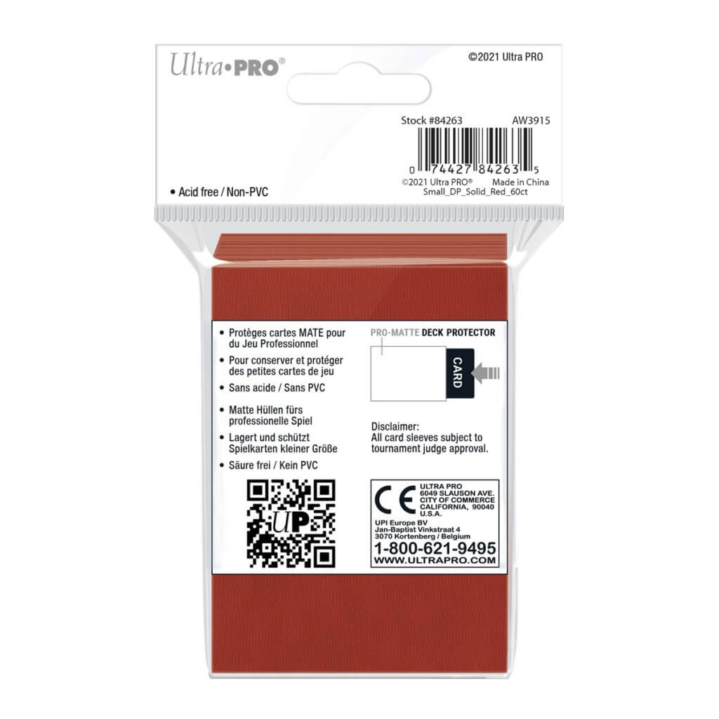 ULTRA PRO - SMALL PRO - Matte - Deck Protector Sleeves Red - Image 3