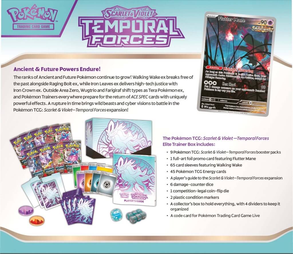 POKÉMON TCG Scarlet & Violet 5 Temporal Forces Elite Trainer Box ETB (CASE of 10) - Image 9