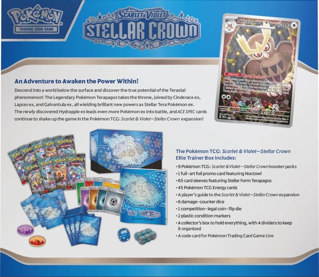 POKÉMON TCG Scarlet & Violet 7 Stellar Crown Elite Trainer Box ETB - Image 3