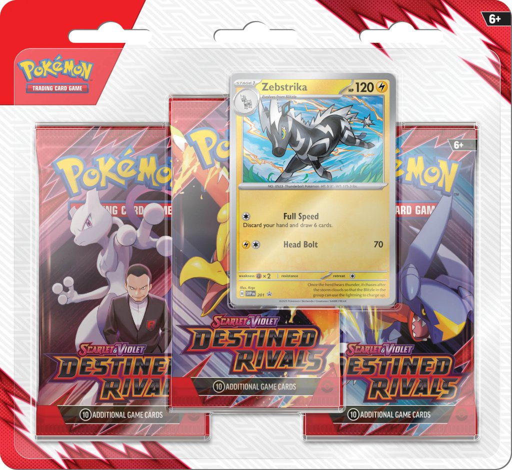 Pokemon TCG Scarlet & Violet Destined Rivals Three booster blister - Image 2