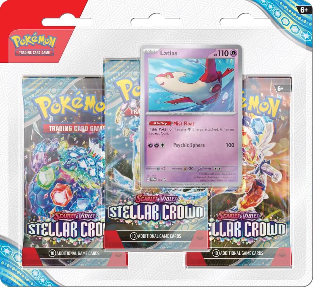 POKÉMON TCG Scarlet & Violet 7 Stellar Crown Three Booster Blister - Image 2