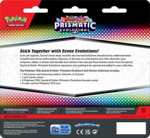 POKÉMON TCG Scarlet & Violet 8.5 Prismatic Evolutions Tech Sticker Collection - Image 7