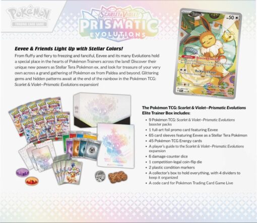 POKÉMON TCG Scarlet & Violet 8.5 Prismatic Evolutions Elite Trainer Box - Image 7