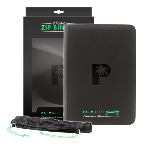 PALMS OFF GAMING Collector's Series 9 Pocket Zip Trading Card Binder BLACK - Image 8